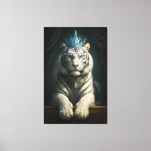 Majestic Blue Crown White Tiger · Fine Art Canvas (Voorkant)
