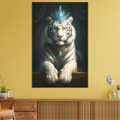 Majestic Blue Crown White Tiger · Fine Art Canvas (Insitu (Woonkamer))