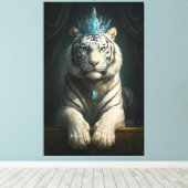 Majestic Blue Crown White Tiger · Fine Art Canvas (Insitu (Houten vloer))