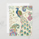 Majestic Blue Peacock Briefkaart (Voorkant / Achterkant)