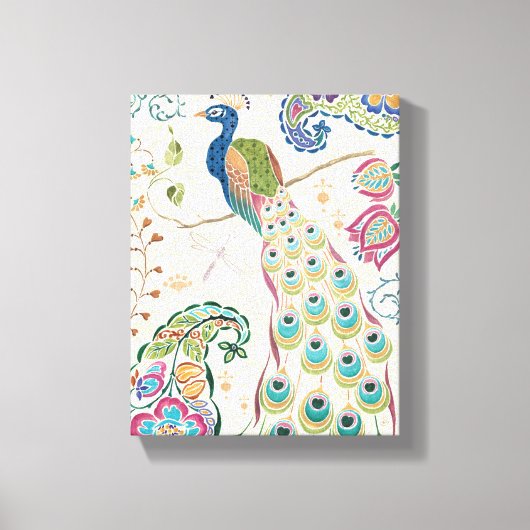 Majestic Blue Peacock Canvas Afdruk (Voorkant)