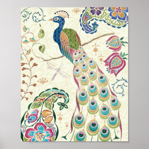 Majestic Blue Peacock Poster