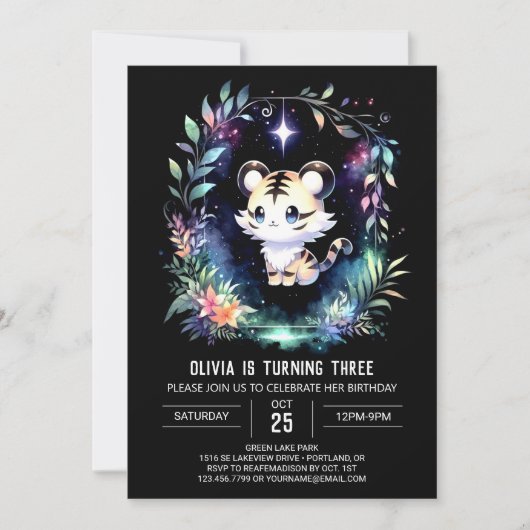 Majestic Boho Tiger Birthday Kaart (Voorkant)