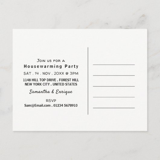 Majestic Bokeh Lights, Housewarming Party Invite Uitnodiging Briefkaart (Achterkant)