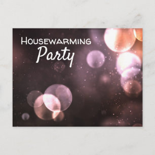 Majestic Bokeh Lights, Housewarming Party Invite Uitnodiging Briefkaart
