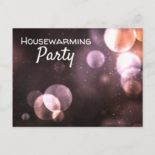Majestic Bokeh Lights, Housewarming Party Invite Uitnodiging Briefkaart (Voorkant)