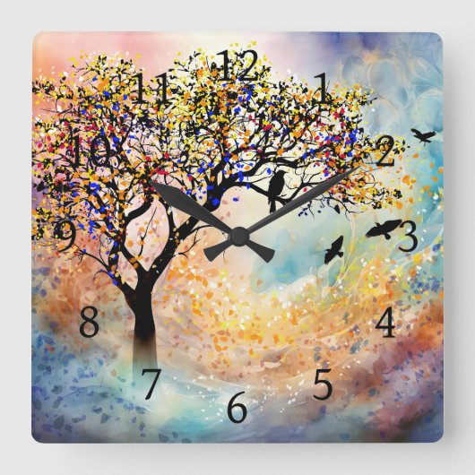 Majestic boomlandschap 480 vierkante klok (Voorkant)