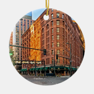 Majestic Brown Palace Hotel at Sunset, Denver, CO Keramisch Ornament