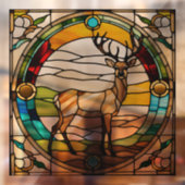 Majestic Buck Faux Glas in lood Raamsticker (Vel 2)