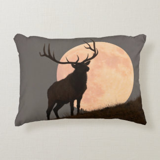Majestic Bull Elk en Full Moon Rise Accent Kussen