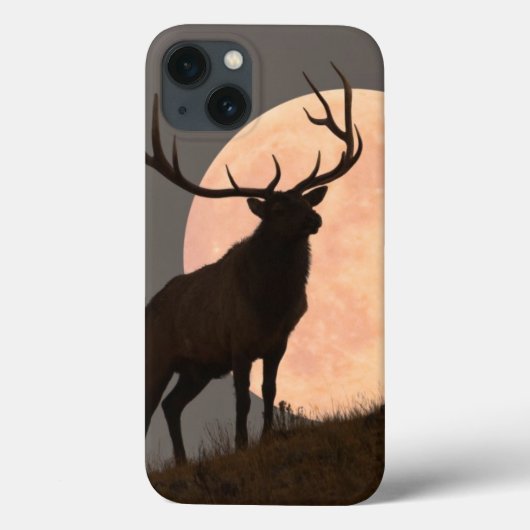 Majestic Bull Elk en Full Moon Rise Case-Mate iPhone Case (Achterkant)