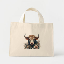Majestic Bull in bloei Mini Tote Bag