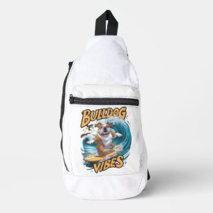 Majestic Bulldog Surfer Surfen Sling Bag