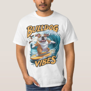 Majestic Bulldog Surfer Surfen T-shirt
