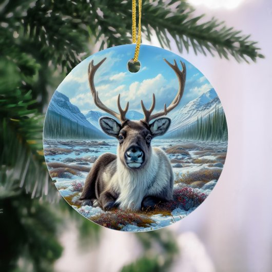 Majestic Caribou Keepsake Keramisch Ornament