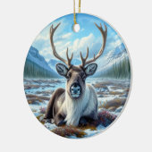 Majestic Caribou Keepsake Keramisch Ornament (Links)