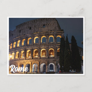 Majestic Colosseum 's nachts in Rome, Italië Briefkaart