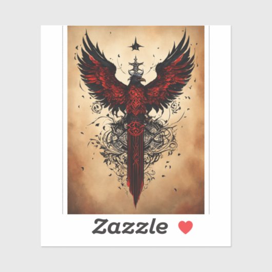 Majestic Crystal Eagle T-shirt ontwerp Sticker (Vel)