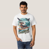 Majestic Dachshund Hond Catching a Wave Surfing T-shirt (Voorkant volledig)