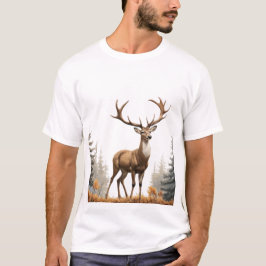 Majestic Deer: een gouden houding in de omhelzing  T-shirt