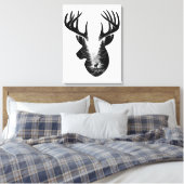Majestic Deer Forest Double Exposition sur Toile M (Insitu(Chambre))