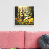 Majestic Deer in Natuur Canvas Afdruk (Insitu (Woonkamer))