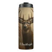 Majestic Deer Patriotic Forest Landscape Thermosbeker (Voorkant)