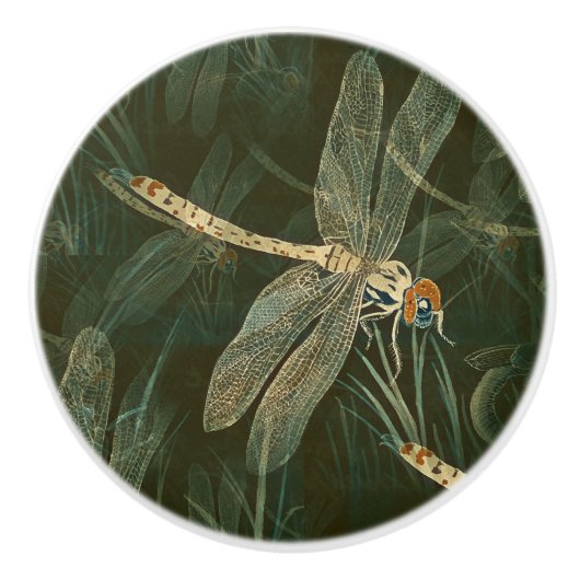 Majestic Dragonfly Pattern  Keramische Knop (Voorkant)