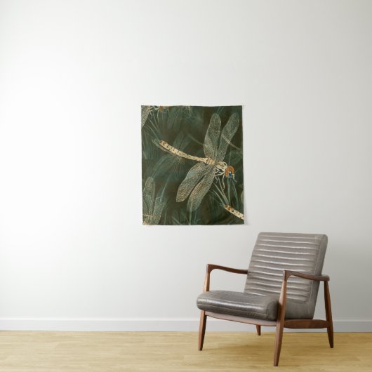 Majestic Dragonfly Pattern  Wandkleed (In situ)