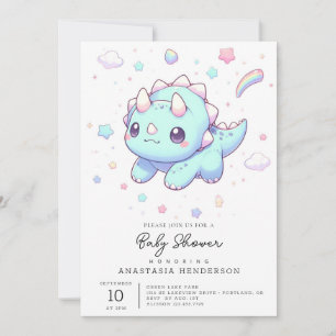 Majestic Dreamy Dinosaur Baby shower Kaart