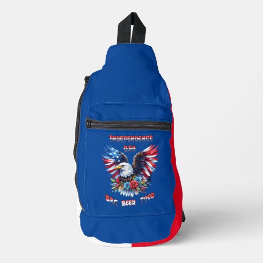 Majestic Eagle Blossoms Onafhankelijkheidsdag Sling Bag (Voorkant)