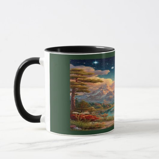 Majestic Eagle Cosmic Sky Mountain Mug (Gauche)