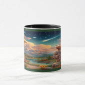 Majestic Eagle Cosmic Sky Mountain Mug Mok (Midden)