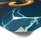 Majestic Eagle die over water vliegt Poster (Hoek)