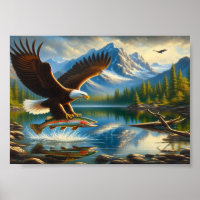 Majestic Eagle het vangen van een meer forel 7x5