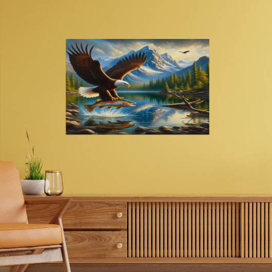 Majestic Eagle het vangen van een meer forel Poster (Woonkamer 2)