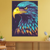 Majestic Eagle in levendige kleuren Canvas Afdruk (Insitu (Woonkamer))