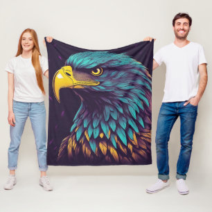 Majestic Eagle in levendige kleuren Fleece Deken