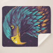 Majestic Eagle in levendige kleuren Sherpa Deken (Voorkant (horizontaal))