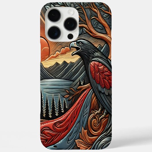 Majestic Eagle lederen kunstwerk Case-Mate iPhone Case (Achterkant)