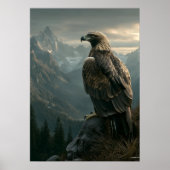Majestic Eagle met uitzicht op bergtoppen Poster (Voorkant)