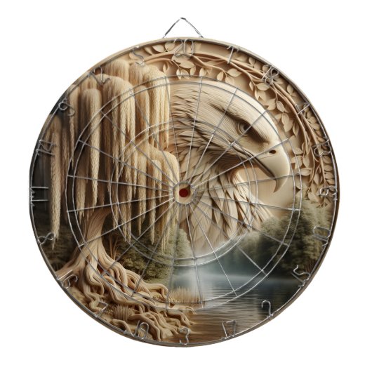 Majestic Eagle met uitzicht op Serene Lake Dartbord (Voorkant)