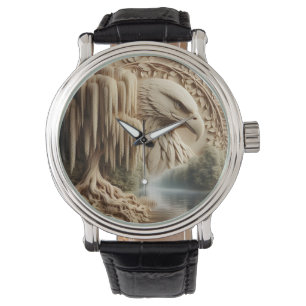 Majestic Eagle met uitzicht op Serene Lake Horloge