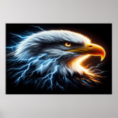 Majestic Eagle omhelzende bliksem Poster (Voorkant)