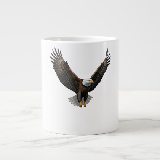 Majestic Eagle Soar T-shirt ontwerp Extra Grote Beker (Voorkant)