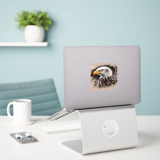 Majestic Eagle Sticker (Laptop op bureau)