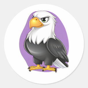 Majestic Eagle Sticker – gedurfde Cartoon voor kin