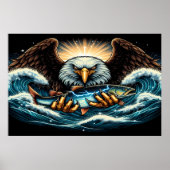 Majestic Eagle vangen van verse vis Poster (Voorkant)
