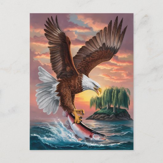 Majestic Eagle vangt prooi Briefkaart (Voorkant)