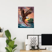 Majestic Eagle vangt prooi Poster (Thuiskantoor)